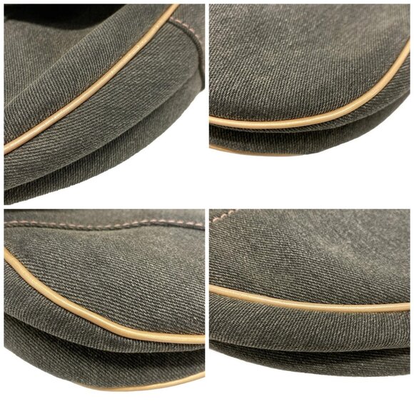 Auth DIOR/ChristianDior Saddle Bag Black Pink Denim Patent Leather Handbag - Picture 16 of 16